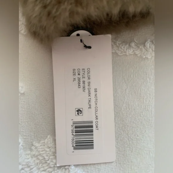 NWT Via Spiga Faux Fur Coat: Dark Taupe, Fir Lining, Pockets, Button/Snap XL - Picture 11 of 15